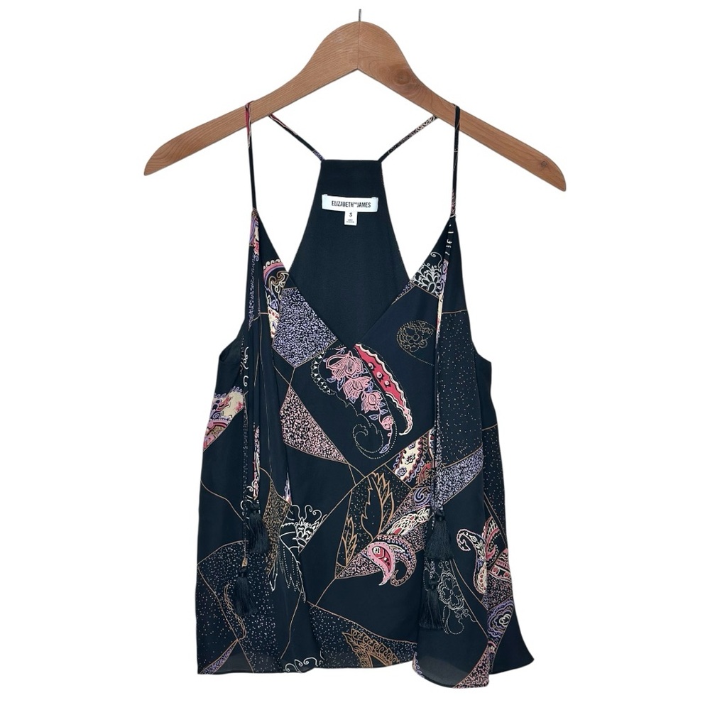 Elizabeth and James Luella Silk Patchwork Print Top Size Small